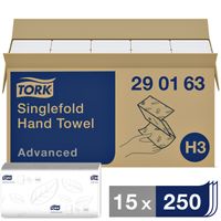 Handdoek Tork H3 Advanced Z-gevouwen 2-laags wit 290163