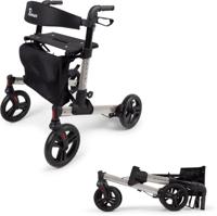 Parvum Riva Rollator - Dubbel opvouwbaar en lichtgewicht (6,6kg)-Grey