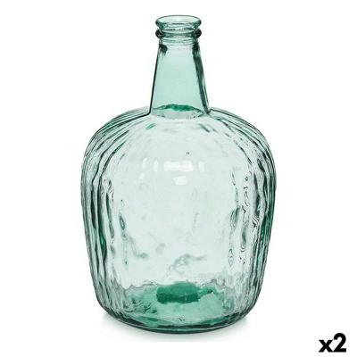 Decoratieve fles Gift Decor 2255/08R 2255/08R Transparant Strepen 8 L 14 x 44 x 13 cm 20 x 37,5 x 20 cm Decoratie (2 Stuks)
