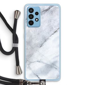 Witte marmer: Samsung Galaxy A52 Transparant Hoesje met koord