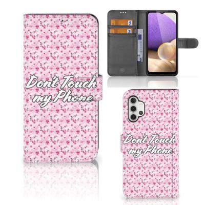 Samsung Galaxy A32 4G Portemonnee Hoesje Flowers Pink DTMP Samsung Galaxy A32 4G Portemonnee Hoesje Flowers Pink DTMP
