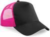 Beechfield CB640 Snapback Trucker - Black/Fuchsia - One Size