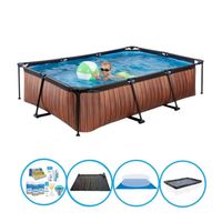 EXIT Zwembad Timber Style - Frame Pool 300x200x65 cm - Met bijbehorende accessoires