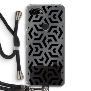 Crazy pattern: Pixel 3a Transparant Hoesje met koord