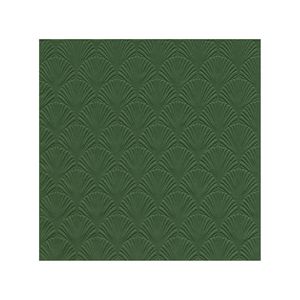 16x Luxe 3-laags servetten met patroon donker groen 33 x 33 cm - Feestservetten