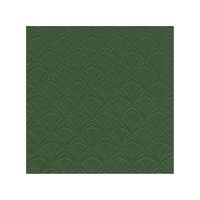 16x Luxe 3-laags servetten met patroon donker groen 33 x 33 cm - Feestservetten - thumbnail