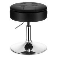 Make-up Kruk met Opbergruimte 360° Draaibare Kruk in PU Leer In hoogte Verstelbaar (51-66cm)