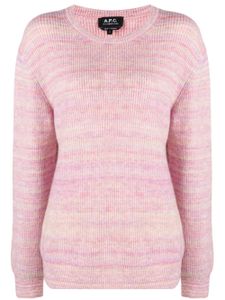 A.P.C. pull en maille chinée à col rond - Rose