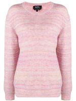 A.P.C. pull en maille chinée à col rond - Rose