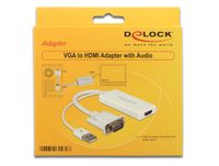DeLOCK 62460 video kabel adapter 0,25 m HDMI Type A (Standaard) VGA (D-Sub) + USB Wit - thumbnail