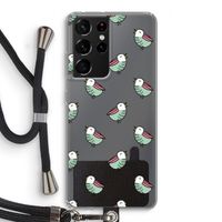 Vogeltjes: Samsung Galaxy S21 Ultra Transparant Hoesje met koord