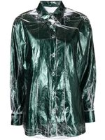 MM6 Maison Margiela chemise métallisée à effet froissé - Vert - thumbnail