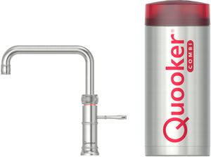 Quooker Classic Fusion square met COMBI boiler 3-in-1 kokend water kraan RVS