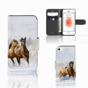 Apple iPhone 5 | 5s | SE Telefoonhoesje met Pasjes Paarden