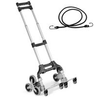 Buiten Trap Klim Karretje Draagbare Vouwbare Handtruck met Elastisch Touw 3-Positie Verstelbare Telescopische Handgreep voor Verplaatsen