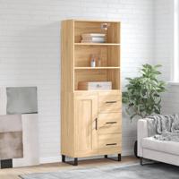 Hoge kast 69,5x34x180 cm bewerkt hout sonoma eikenkleurig