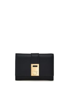 Ferragamo portefeuille bicolore Hug en cuir - Noir