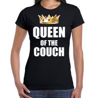 Queen of the couch t-shirts voor thuisblijvers tijdens Koningsdag zwart dames 2XL  -