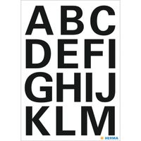 Stickervelletjes 28x alfabet plak letters A-Z zwart 25 mm   -