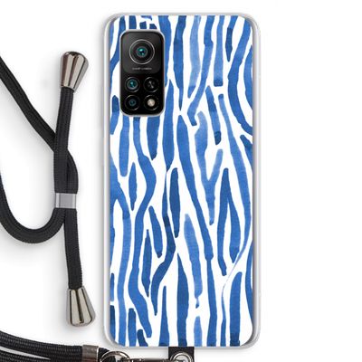 Blauwe nerven: Xiaomi Mi 10T 5G Transparant Hoesje met koord