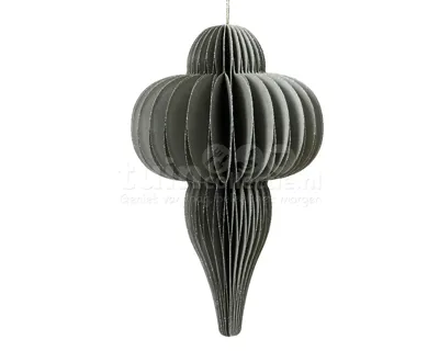 Kerstornament Papieren Pegel 20cm Grijs