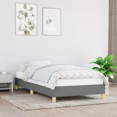 Bedframe zonder matras 90x200 cm stof donkergrijs