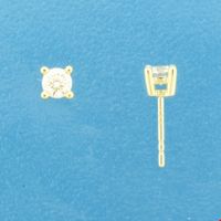 TFT Oorknoppen Diamant 0.50ct (2x0.25ct) H SI Geelgoud Glanzend 4.5 mm x 4.5 mm - thumbnail