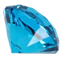 Namaak/nep edelstenen - diamant - turquoise blauw - 5 cm - van glas Namaak/nep edelstenen - diamant - turquoise blauw - 5 cm - van glas