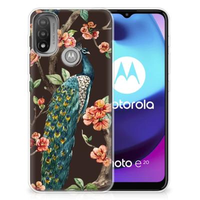 Motorola Moto E20 | E40 | TPU Hoesje | Pauw met Bloemen