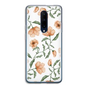 Peachy flowers: OnePlus 7 Pro Transparant Hoesje