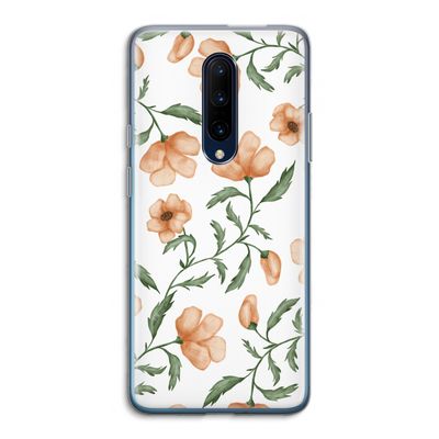 Peachy flowers: OnePlus 7 Pro Transparant Hoesje