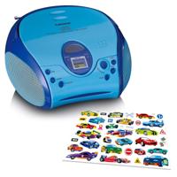 LENCO SCD-24BU kids - Draagbare stereo FM radio met CD-speler - Blauw