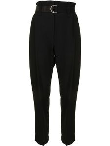 GOODIOUS pantalon court à taille ceinturée - Noir