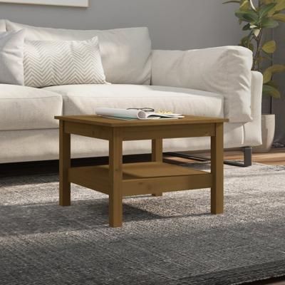 Salontafel 55x55x40 cm massief grenenhout honingbruin