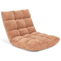 Vloer Opvouwbare Speel Fauteuil Verstelbare Slaapbank Bankfauteuil met Rugleuning Traagschuim Vloer Luie Bank om te Lezen Beige