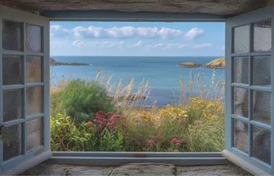 Alexsar Art Tuindoek doorkijk oceaan 140x90cm