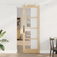 Schuifdeur met Hardware Set 73,5x211 cm Massief Dennehout