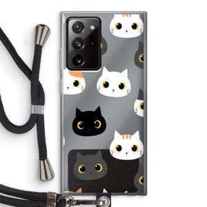 Katten: Samsung Galaxy Note 20 Ultra / Note 20 Ultra 5G Transparant Hoesje met koord