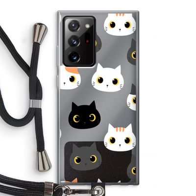Katten: Samsung Galaxy Note 20 Ultra / Note 20 Ultra 5G Transparant Hoesje met koord