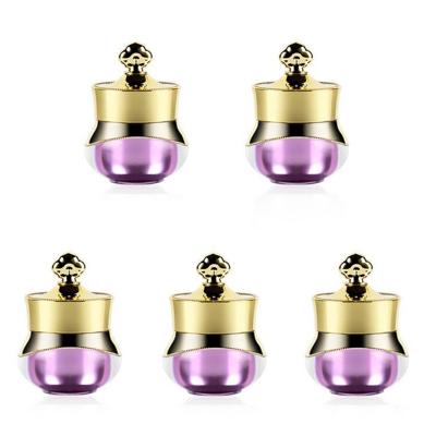 5 stuks acryl reizen containers met harde verzegelde deksels geschikt voor face hand Body Cream 5ml (paars)