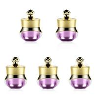 5 stuks acryl reizen containers met harde verzegelde deksels geschikt voor face hand Body Cream 5ml (paars)