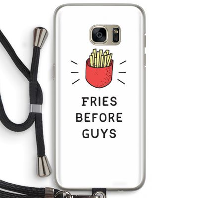 Fries before guys: Samsung Galaxy S7 Edge Transparant Hoesje met koord