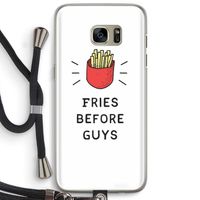 Fries before guys: Samsung Galaxy S7 Edge Transparant Hoesje met koord