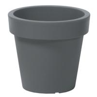 Prosperplast Bloempot Basic - kunststof - steengrijs - D14 x H12 cm - buiten/tuin