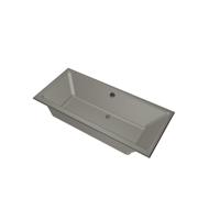 Xenz Kristal Ligbad - 170x75x48 - afvoer Midden - acryl - cement 6985-06