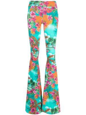 Roberto Cavalli pantalon évasé à fleurs - Multicolore