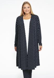 Yoek Cardigan met plooien | Blauw | Maat 58/60