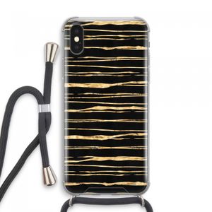 Gouden strepen: iPhone XS Max Transparant Hoesje met koord
