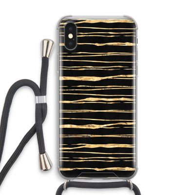 Gouden strepen: iPhone XS Max Transparant Hoesje met koord