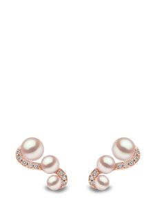 Yoko London boucles d'oreilles en or rose 18ct pavées de diamants